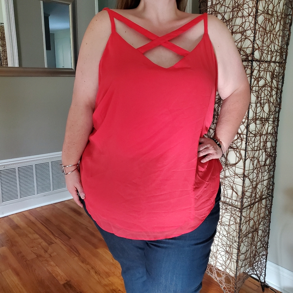 Torrid Coral Adjustable Strap Tank Top Size 5X